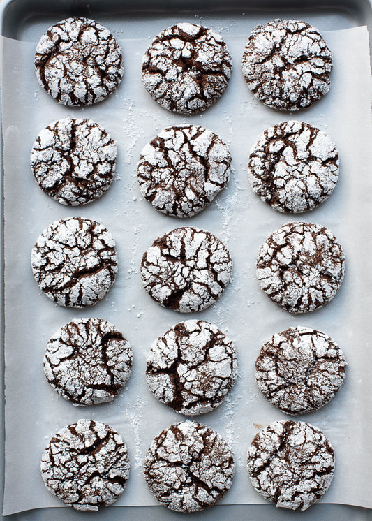 Peppermint Mocha Crinkle Cookies